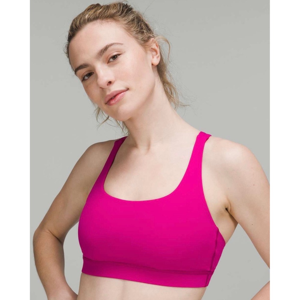 Lululemon Energy Bra *Medium Support, B–D Cups Ripened Raspberry 8 Gym Running - Picture 3 of 7
